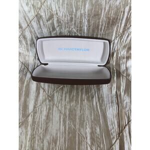 Richard Taylor Glasses Case, Brown Leather, Hard, 6" x 2" x 1.5"